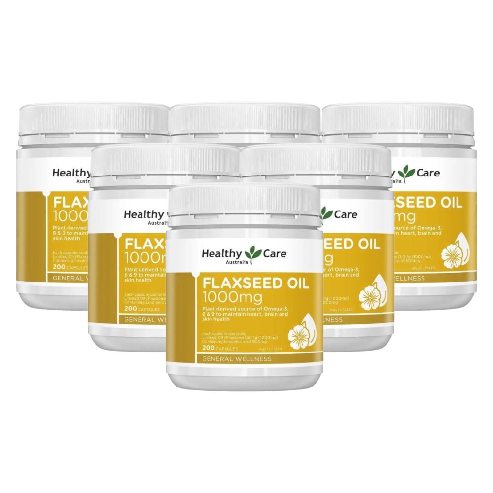 Healthy Care Super Flaxseed Oil 1000mg 200c X 6