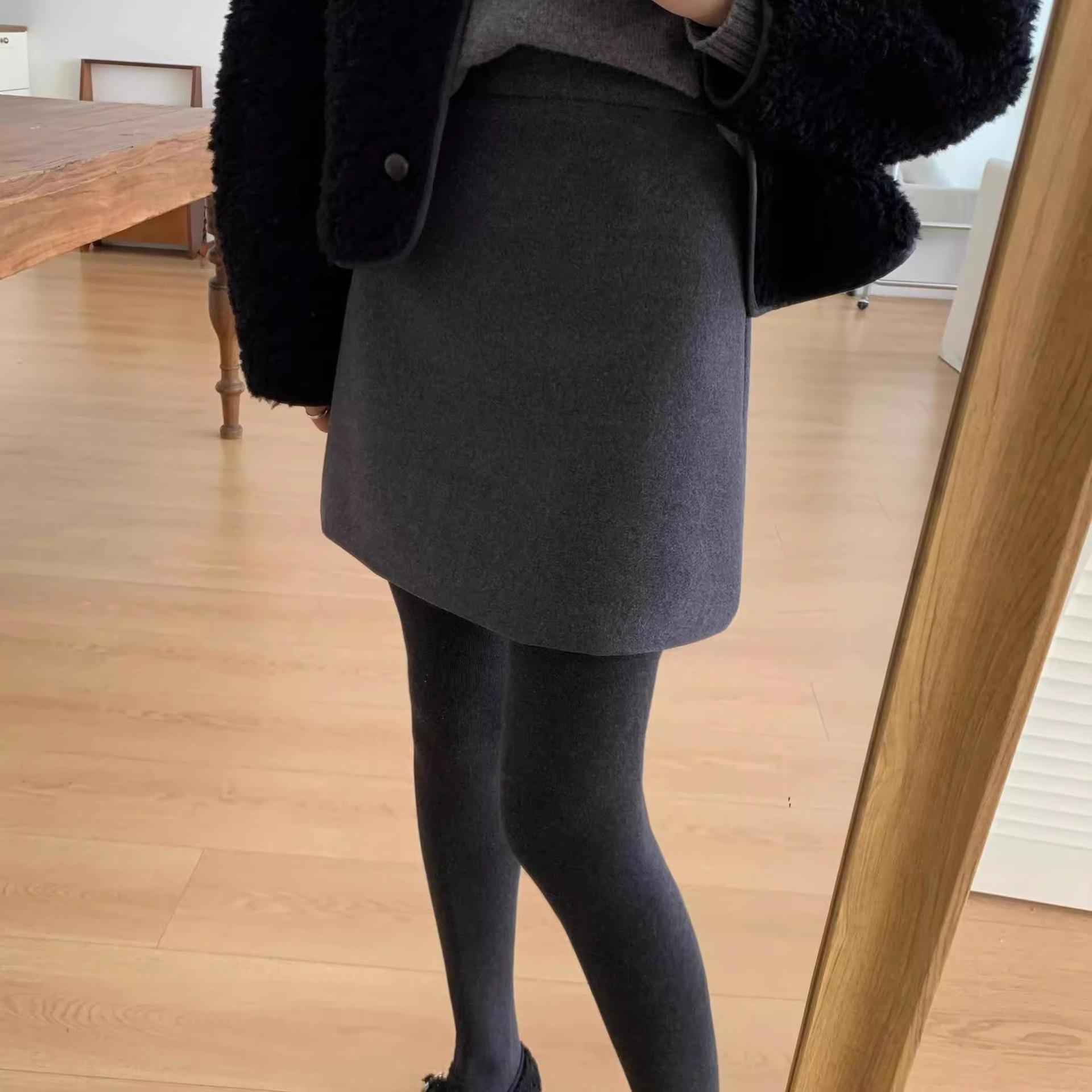 

High Waist Woolen A-Line Pencil Skirt for Women - Spring/Autumn 2025 New Style, Plus Size Available Medium