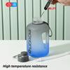 Large Capacity Sports Water Bottle Gradient Kettle with Scale Fitness Outdoor Sports Plastic Cup Anti-fall Frosted Water Bottle
