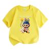 100% Cotton Kids Boys Girls Summer T-Shirt, Cute Cartoon Character Print Crew Neck Short Sleeve Casual Tees, Soft Breathable Tops for Children Daily O
