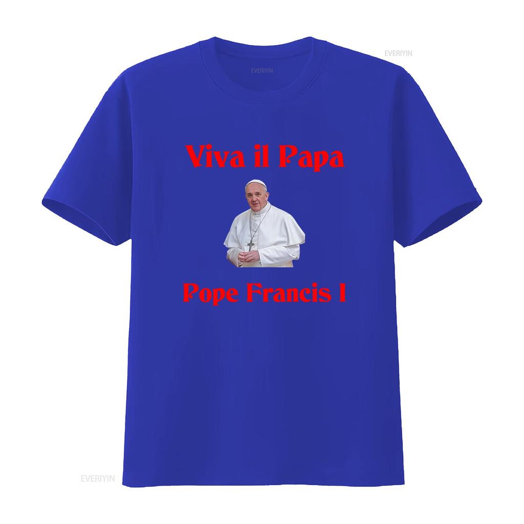 Viva Il Papa Pope Francis Black T Shirt All Sizes 2f310 Vintage Versatile Homme Streetwear Comfortable Designer Clothes