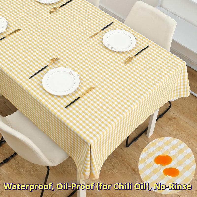 PVC Tablecloth Waterproof and Oil-proof Disposable Tablecloth Ins Style Rectangular Dining Table Cloth Coffee Table Table Mat