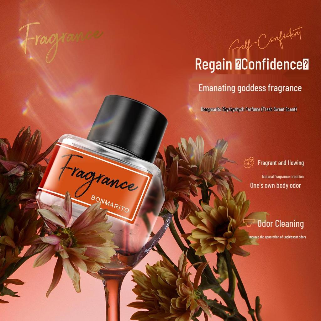 BONMARITO Shy Perfume: Light Floral Long-Lasting Women's Fragrance with Romantic Plant Extracts Essential Oil.