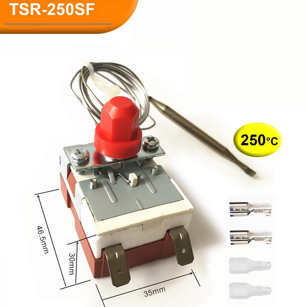 Thermostat Bulb Thermometer Fixed High Temperature Safety Limiter Control Switch Manual Reset Extended Capillary 1m For Oven