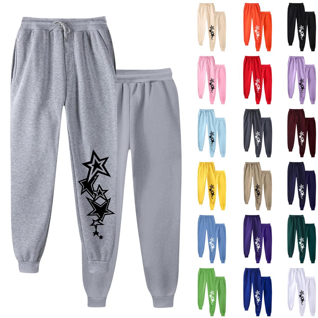 Ladies' Printed Unisex Casual Pocket Drawstring  Pants