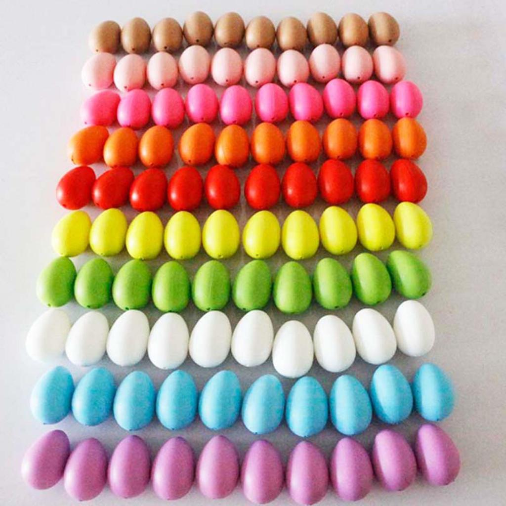 100 ks Velikonoční vajíčka Party dekorace Náplně do košíku 2,4palcové přívěsky Ozdoby na stromek