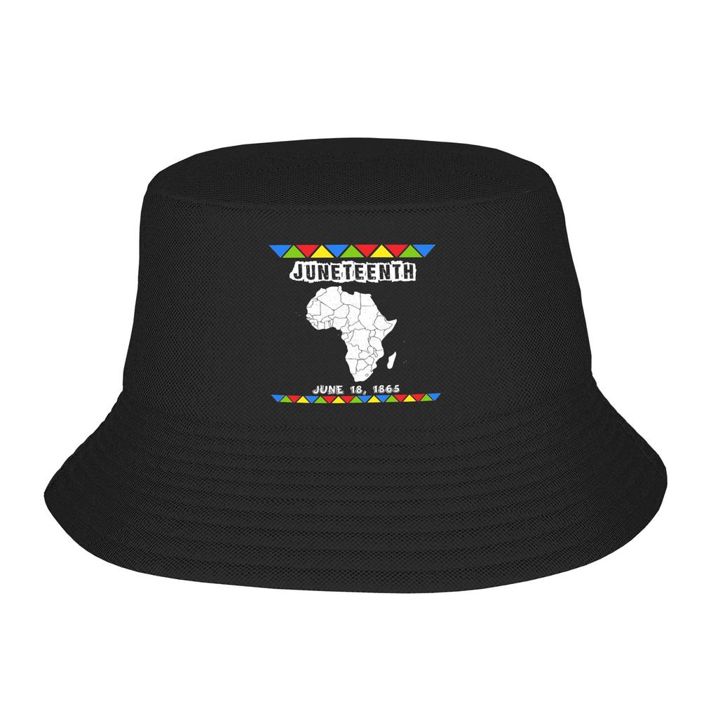 Beach Headwear Juneteenth Day  June th African American Pride Accessories Bucket Hats Unique Unisex  Sun Bob Hats