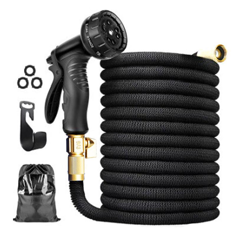 3x Telescopic Garden Water Hose with 10-Function High-Pressure Spray Gun for Watering and Car Wash