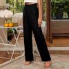Pantaloni casual da donna primavera estate a tinta unita larghi con elastico in vita e gamba larga