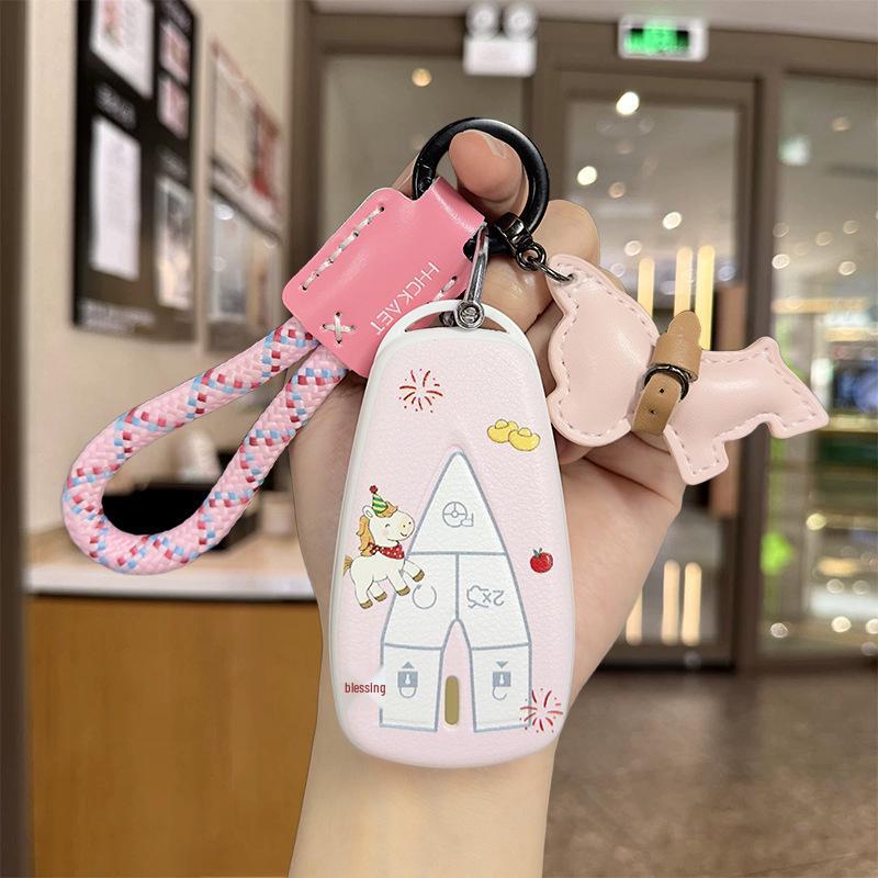 Changan Car Key Case for CS75Plus, Eado, CS35Plus, Oshan X5/X7/X85 - Unik Design for Women