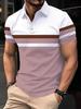 Lässiges gestreiftes Kurzarm-Polohemd, trendy und vielseitig für die tägliche Herrenmode.