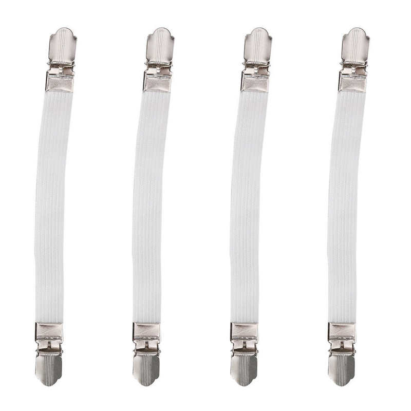 

4pcs Elastic Bed Sheet Grippers Double Head Clips Gripper Holder Suspender Bed Sheet Fasteners Home Textiles Organize Gadget белый