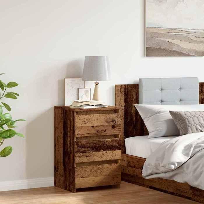 VidaXL Bedside Table Old Wood 40x35x62.5 Cm Engineered Wood, Bedside Furniture, Side Table, Bed Cabinet, 856522