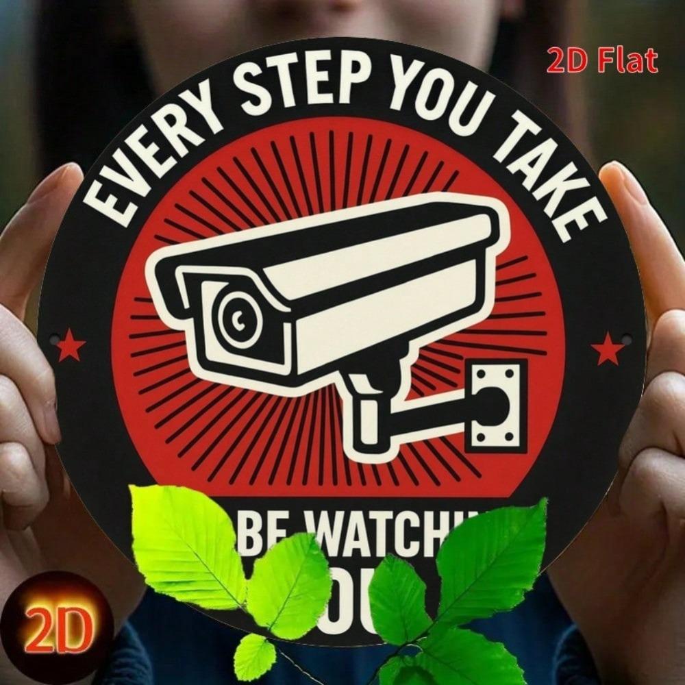 Security Camera Warning Sign Metal Tin Sign for Home Farm Garage Shop Wall Decor Property Protection