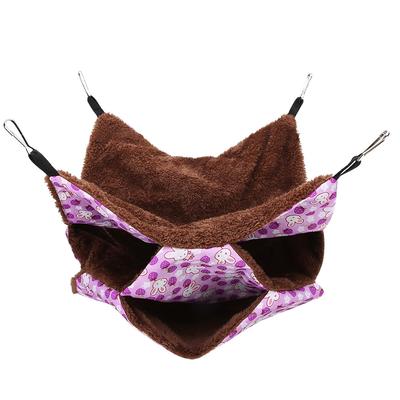Hamac Chaud à Trois Couches pour Petits Animaux de Compagnie Lit Suspendu Sac de Couchage pour Hamster Planeur de Sucre