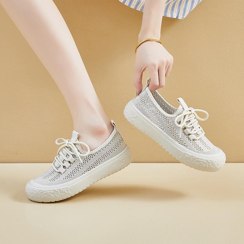 Summer old Beijing cloth shoes women's mesh shoes hollow breathable mesh casual sports shoes thin thick-soled fisherman shoes single shoes