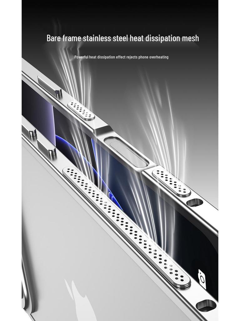 Apple 17 Pro Värmeavledningsskal för iPhone 17 Air med Metallram - Passar 16 Pro Max för Skydd av Ren Telefon