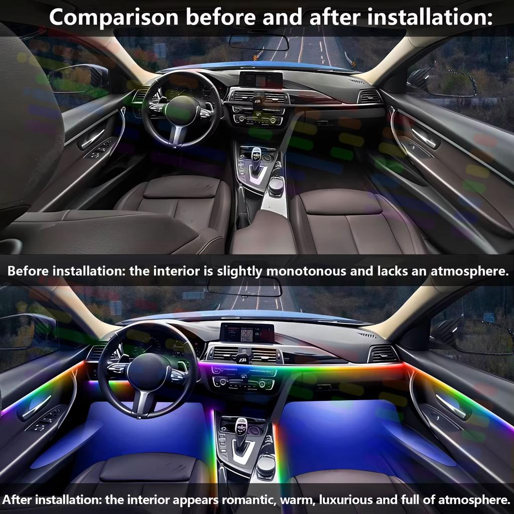 For BMW 2 Series F22 2015-2021 Car LED Ambient Lamps Colorful Atmosphere Lights AutoInterior Neon Strip 64 RGB Lighting Neon Lights 4