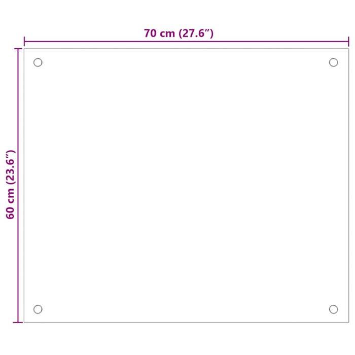 VidaXL Dosseret de cuisine Noir 70x60 cm Verre trempé 249483