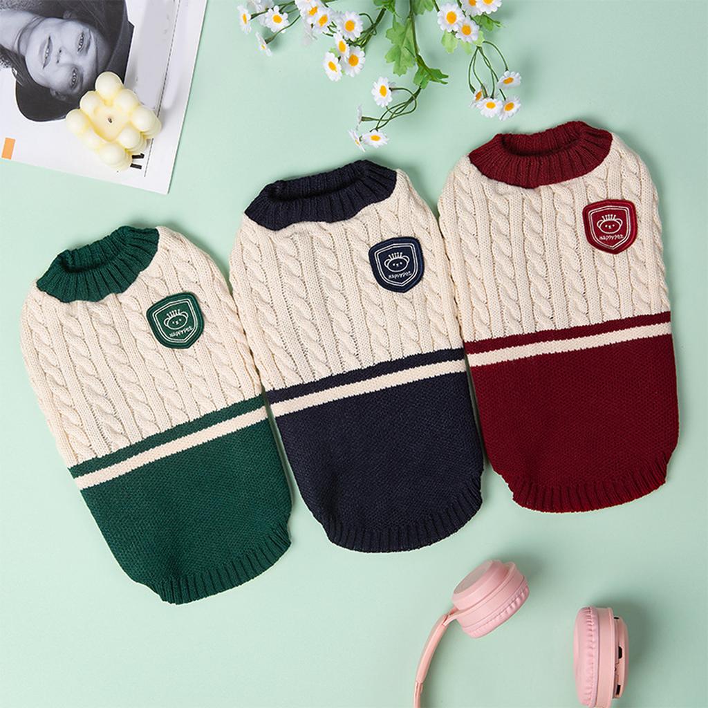 Stylish Color Block Dog Sweater Warm And Fashionable Winter Dog Clothes For Small Medium Dogs Winter Warm Doggie Sweater