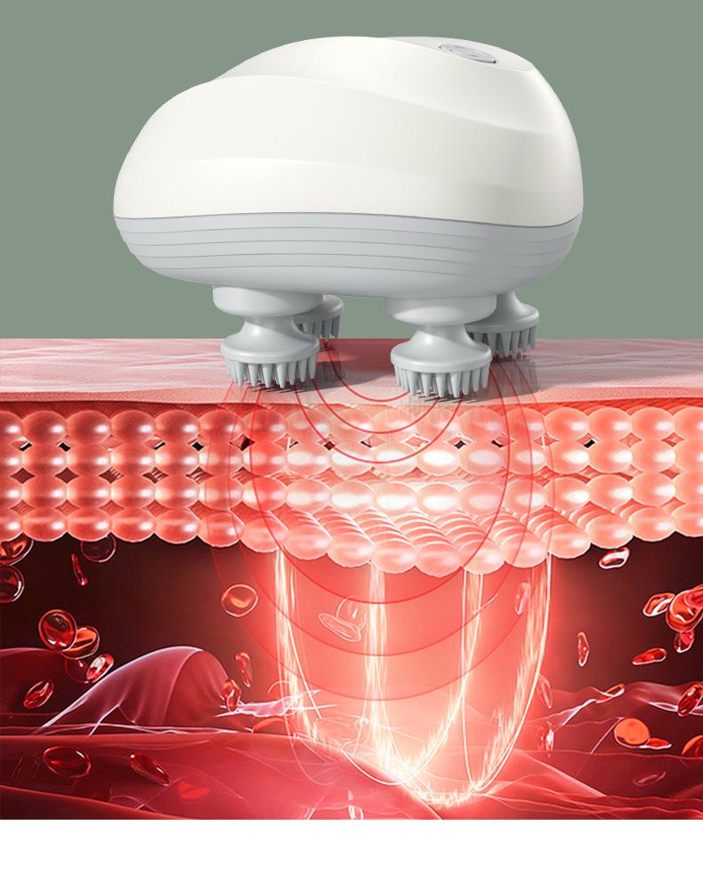 Electric Silicone Scalp Massager - Portable USB Rechargeable Kneading Head and Pet Massager