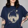 Vintage Bigfoot Cryptid Grunge Moon Mothman Horror T-Shirt