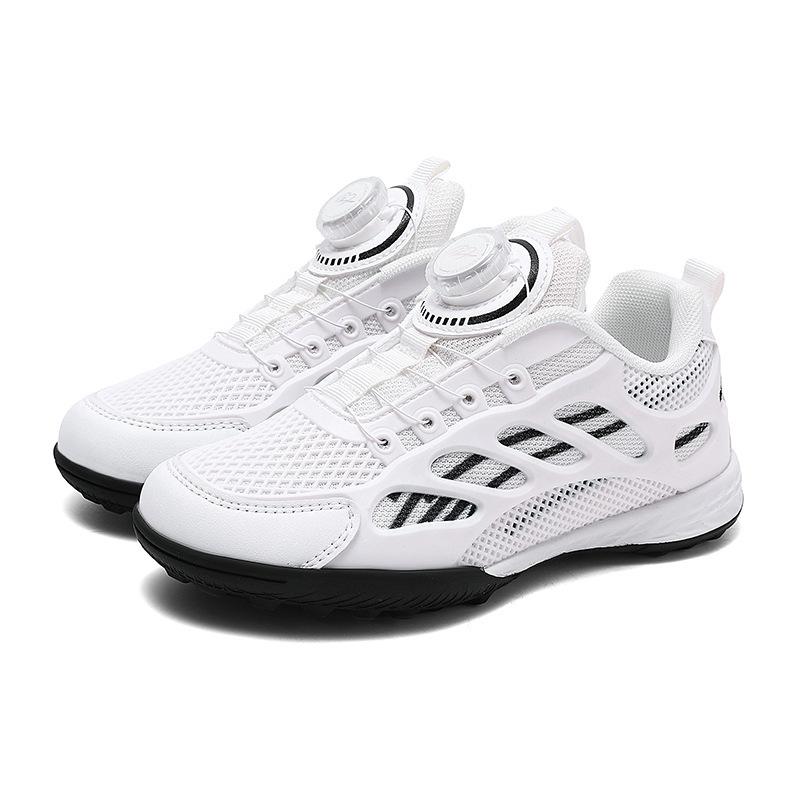 

School season older children s rotating buckle football shoes sneakers boys and girls breathable broken nails lightweight elementary school shoes 39