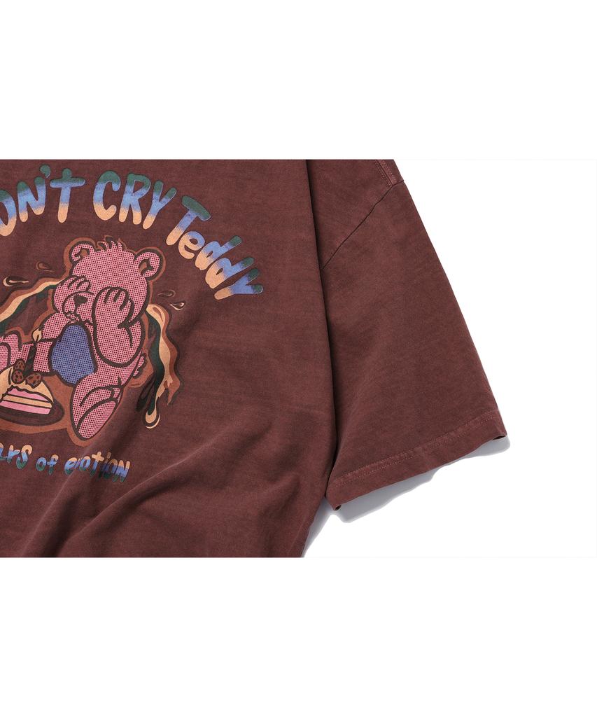 CPGN STUDIO Don'T Cry Teddy Pigment Short Sleeve T-Shirt Dusty Pink