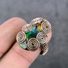 Bi-Color Tourmaline Handmade Copper Wire Wrap Jewelry Ring Size 8 B6J19