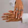 Ingemark 4 Pcs/Set Punk Geometry Water Drop Open Rings for Women Vintage Creative Irregular Knuckle Ring Daily New Jewelry Gift
