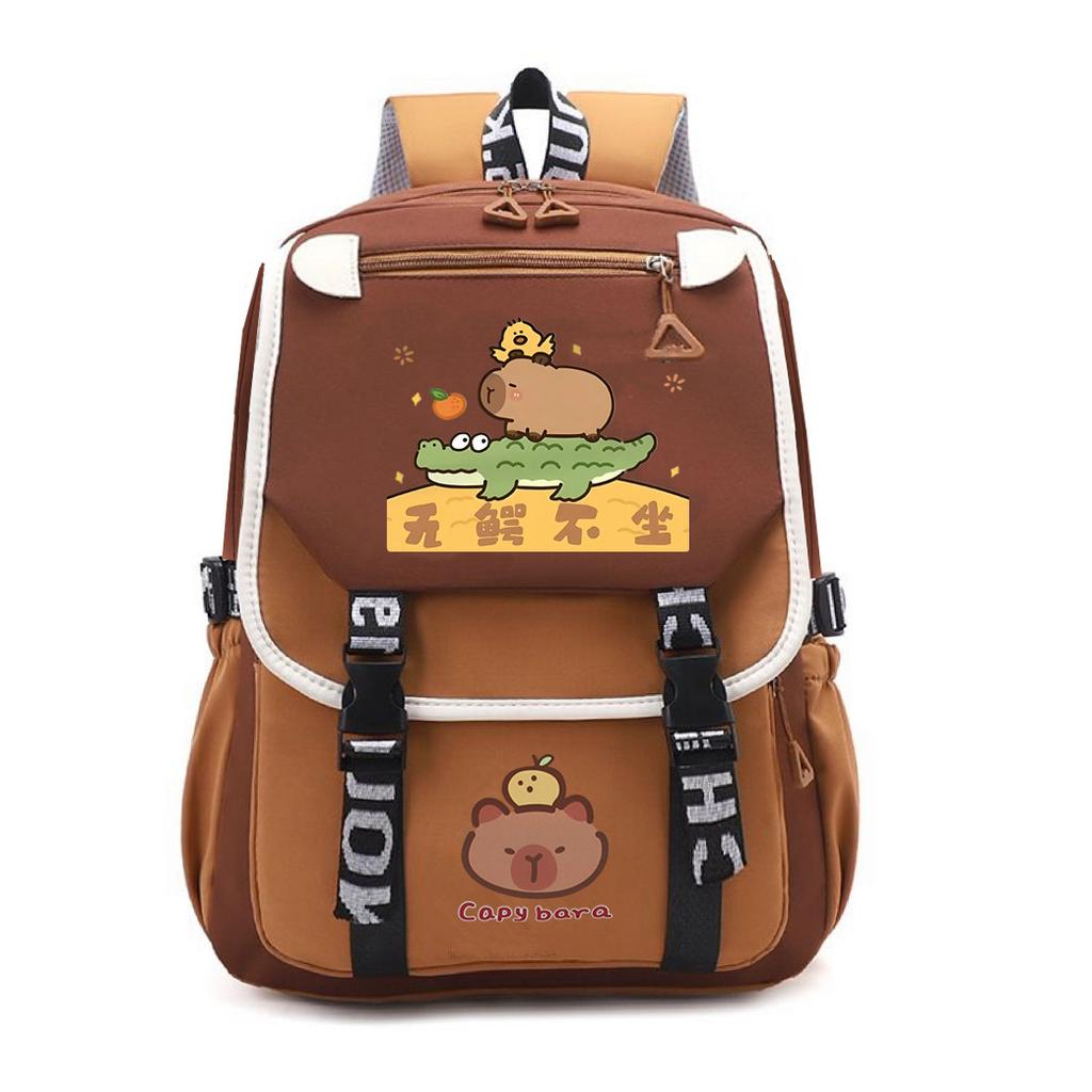2025 New Kapibara Children's School Bag Men's and Women's Light Capybara Large Capacity Ridge Backpack