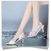 Women Mesh High Heel Sandals Fashion Open Toe Buckle Heel Shoes Versatile Dress Sandals