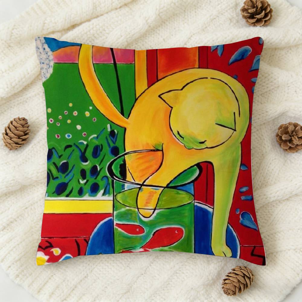 HHenri Matisse Paintings Art Doublesided Printed Square Decorative Cushion Cover for Sofa Living Room Home Decor
