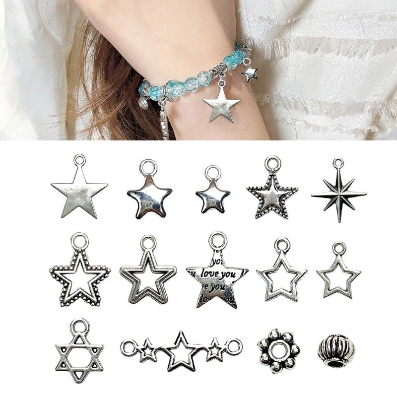 Versatile Star Shaped Spacer Bead Trendy Star Shaped Bead Accessories Stylish Pendant for Bracelets and Necklaces