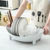 Dish Drying Rack Oval Shaped Drainer Plate Bowl Cutlery Storage Container with Utensil Holder Vegetable Basket Kitchen Container
