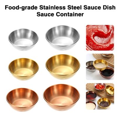 Piatto per salsa in acciaio inossidabile per uso alimentare, senza BPA, riutilizzabile, impilabile, contenitore per salsa, piatto, ciotola, servizio, antipasto, forniture per la cucina