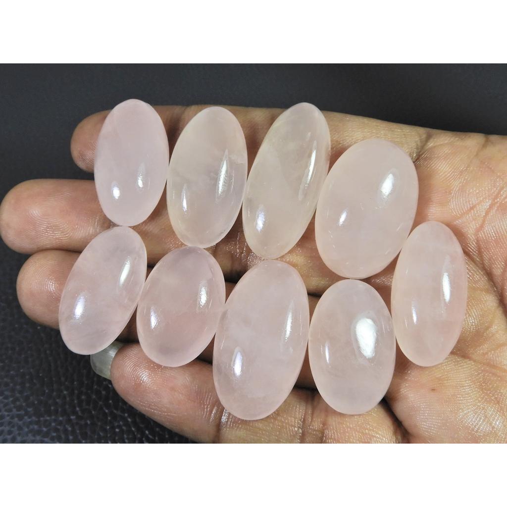 310Cts.Natural Pink Rose Quartz Oval Shape Cabachon Loose Gemstone 09Pcs Lot C-2515