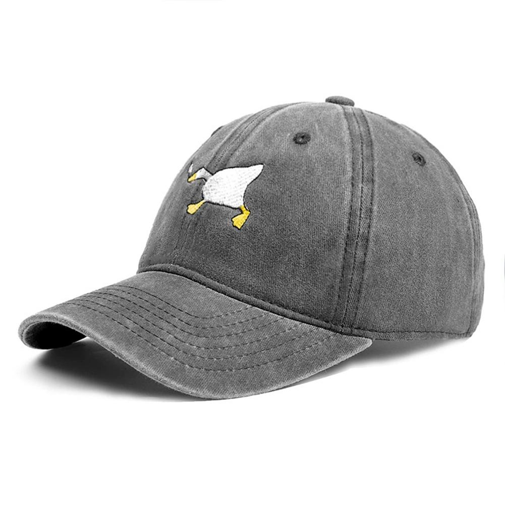 Cartoon Goose With Knife Embroidered Baseball Cap Soft Casual For Women Men Spring Summer Wide Brim Sun Hat