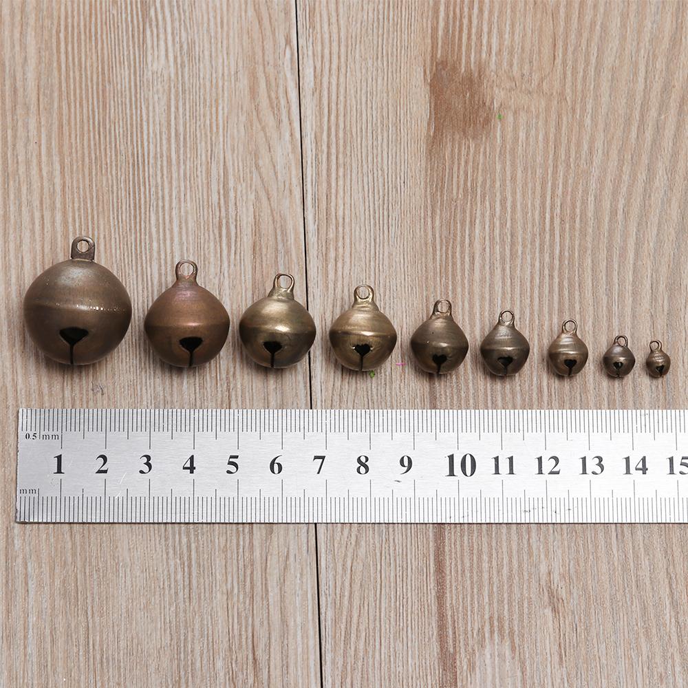 10PCS Handmade Retro Bronze Bell Small Copper Jingle Bells Necklace Bracelet Making Tools Campanula Accessory Home Decor Crafts