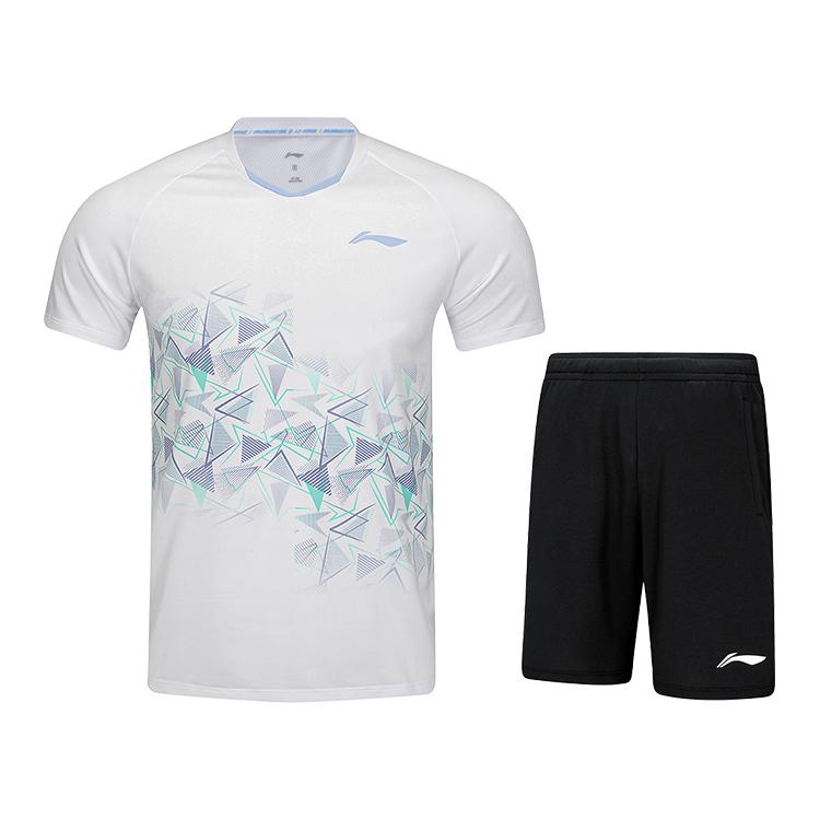 

Li Ning Надпись Удобный Пуловер Легкий Короткий Рукав Быстросохнущий Дышащий Универсальные Шорты Повседневный Спортивный Костюм Костюмы Унисекс AATV009-2 M