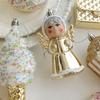 Christmas Hanging Decoration Glittery Angel Santa Claus Ornament Lightweight Xmas Decoration with Hanging Loop for Christmas Tree Door Mantel Decor