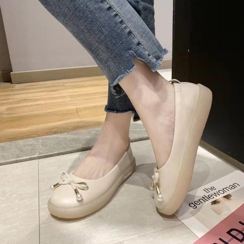 Mode Rundspitze Mit Schleife Damen Flache Slipper Schuhe Beliebt Elegant und Modisch Schnelle Lieferung Bequeme Schlupfschuhe Damen Schuhwerk