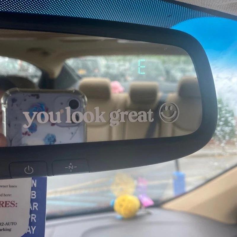 You Look Great Text Car Stickers and Decals Car Mirror Sticker Decoration Accessories PVC Waterproof Decals Car Auto Accessories