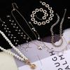 Böhmische Dame Perle mehrschichtige Blume Schleife Herz Halsband kurze ultrafeine Schlüsselbeinkette Halskette