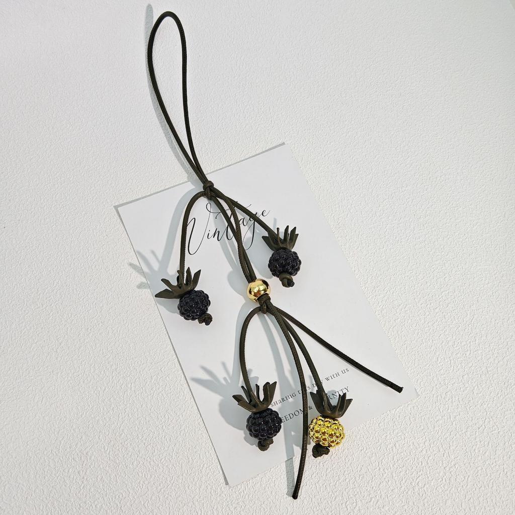 Ciondolo Decorativo in Pelle di Mucca Accessori Creativi per Borse Ciondolo Frutto del Drago Intrecciato a Mano in Vera Pelle Charms Simulati per Borse