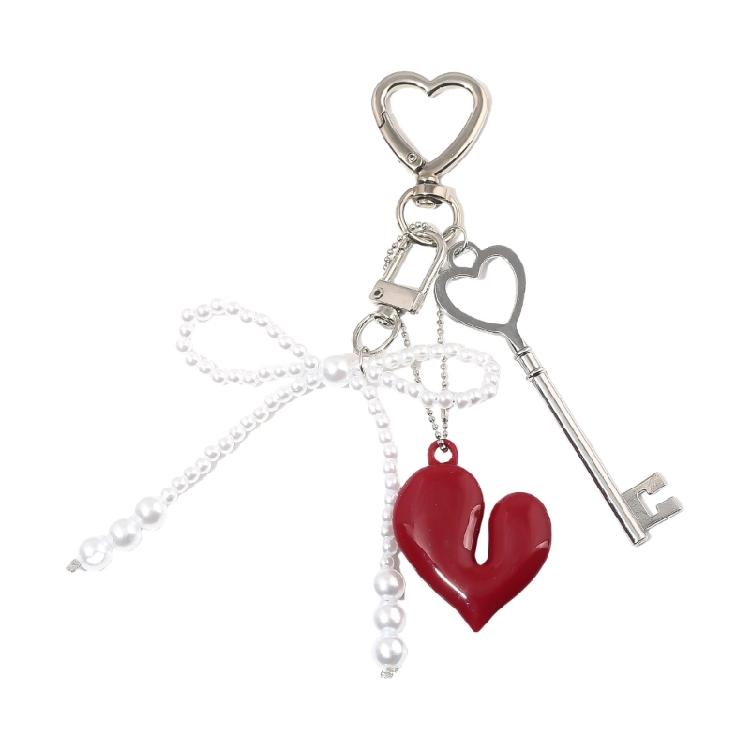 Aesthetic Keychains Purse Handbag Backpack Bag Pendant Charms Heart Bows Keychains Charms Car Keyring for Women Girls