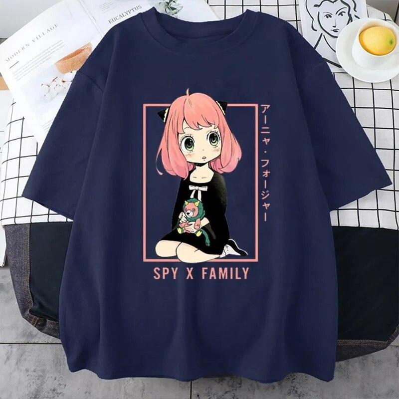 Neu Anya Forger Grafik Druck T-shirt Frauen Mode Rundhals Lose T Shirt Streetwear Casual Anime Harajuku T-Shist