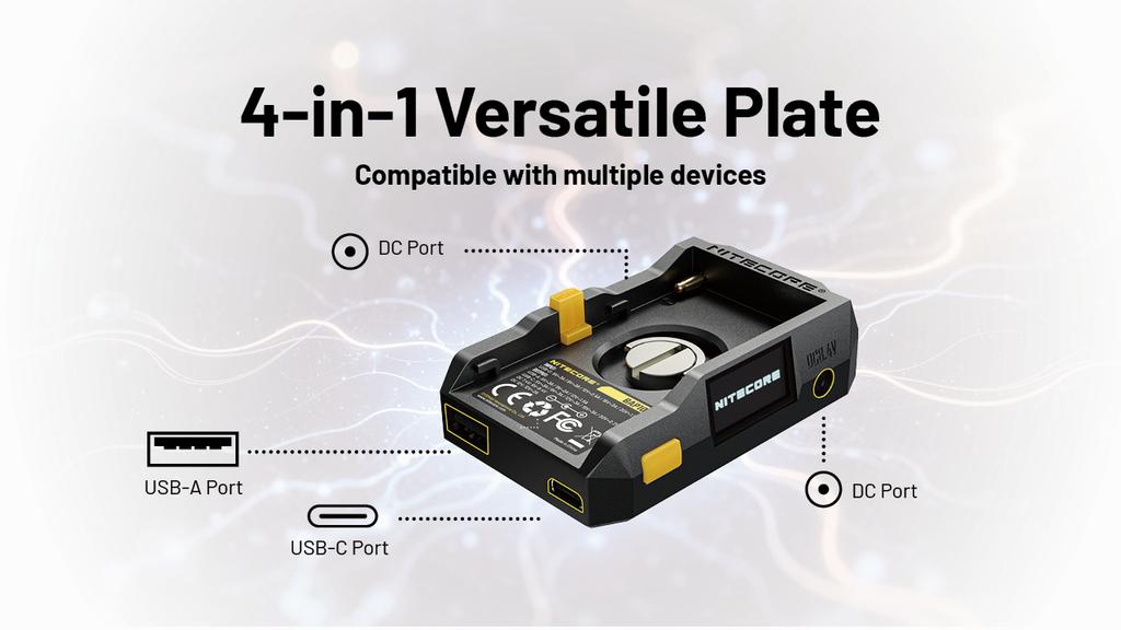 Adapter Nitecore BAP10 do akumulatorów NP-F -> USB-A USB-C DC 7.4V DC 12V 45W