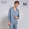 Men's 19 Momme Heavyweight Mulberry Silk Pajamas Set - Long Sleeve, Long Pants, Spring/Summer.