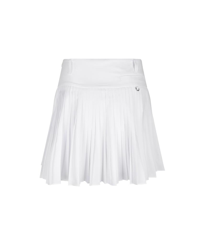 Raub Flared Pleated Skirt_White